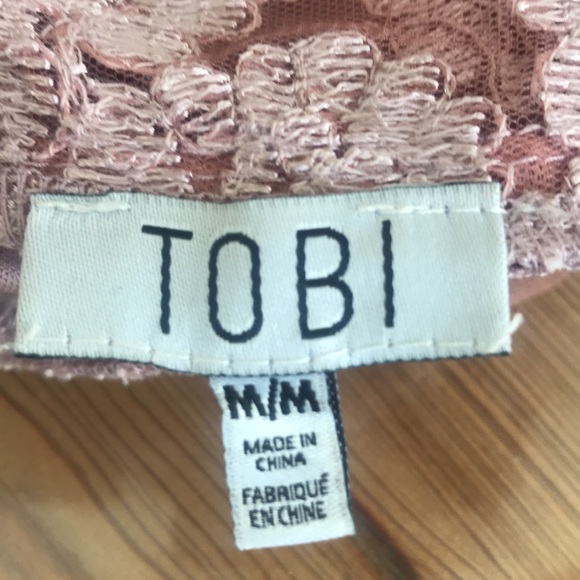 Tobi One Night Pink Lace Dress size M - Picture 12 of 12